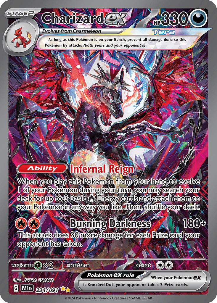 Rare Charizard ex Pokémon card from Paldean Fates set
