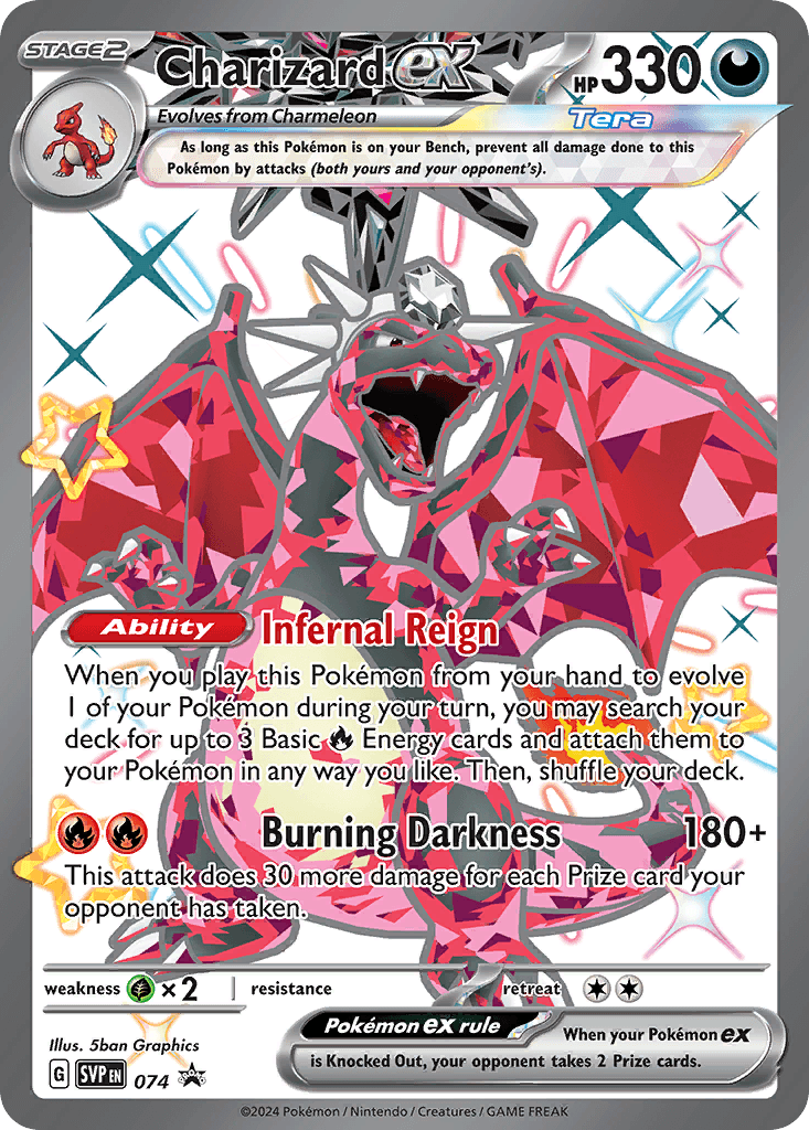 Rare Charizard ex Pokémon card from Scarlet & Violet Black Star Promos set