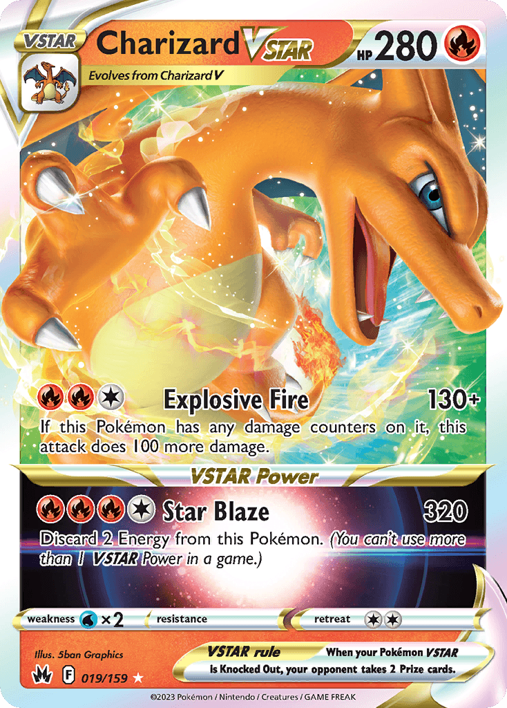 Rare Charizard VSTAR Pokémon card from Crown Zenith set