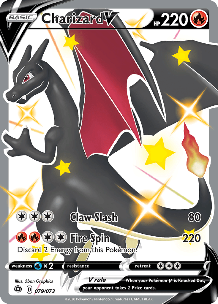 Rare Charizard V Pokémon card from Champion's Path set