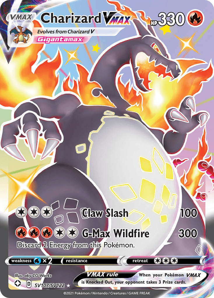 Rare Charizard VMAX Pokémon card from Shining Fates Shiny Vault set