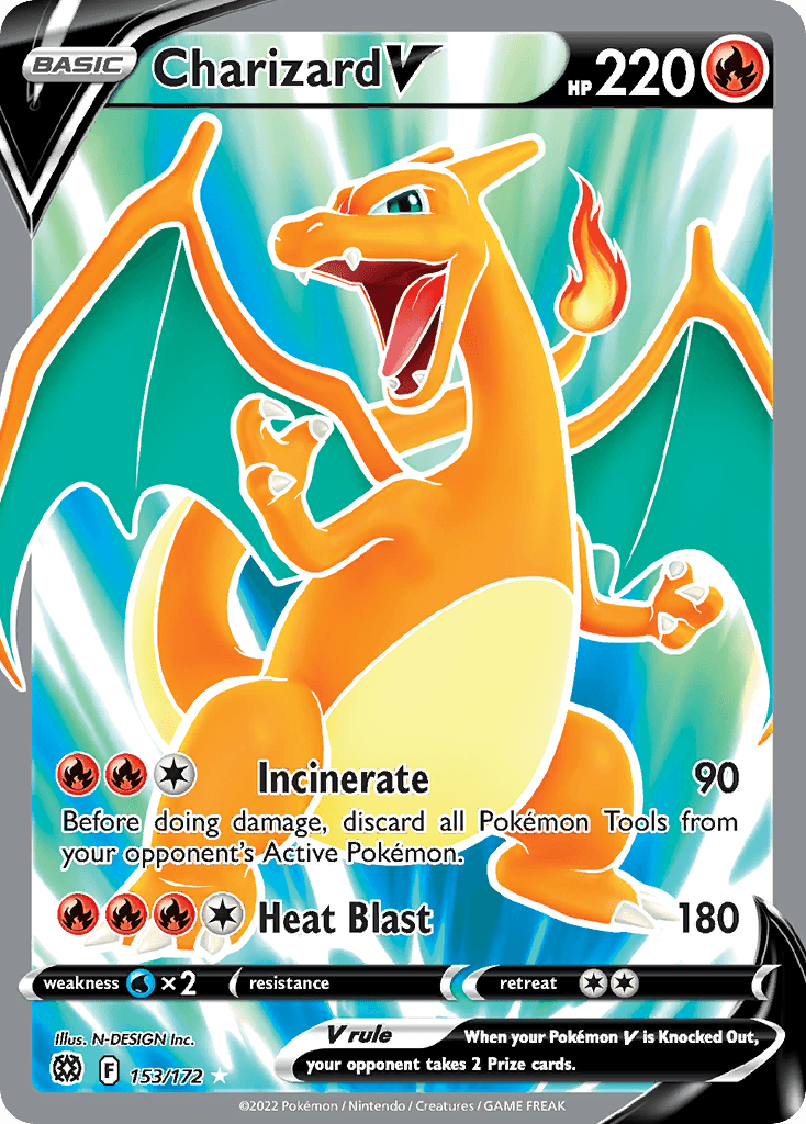 Rare Charizard V Pokémon card from Brilliant Stars set