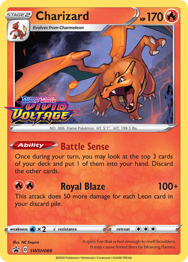 Rare Charizard Pokémon card from SWSH Black Star Promos set