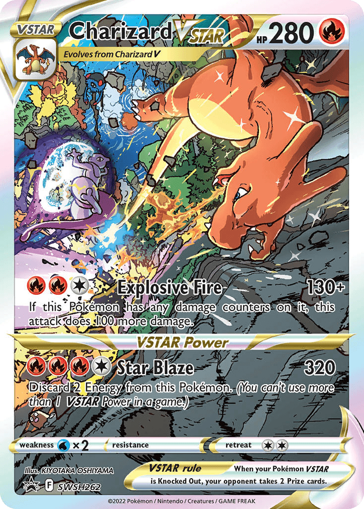Rare Charizard VSTAR Pokémon card from SWSH Black Star Promos set